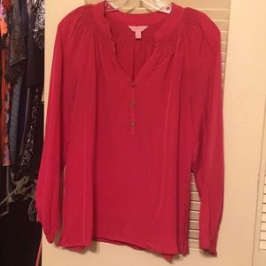 Lilly Pulitzer Elsa top size M in hot pink silk
